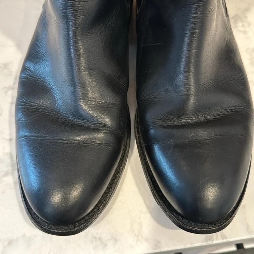 Frye Black Leather Chelsea Ankle Booties